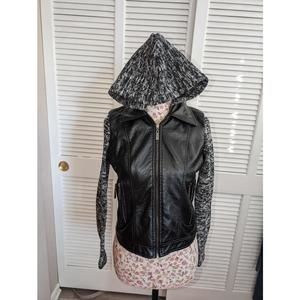 JouJou faux leather and knit jacket